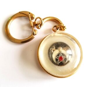 Vintage Shriners International keychain key chain ring Masonic Freemason